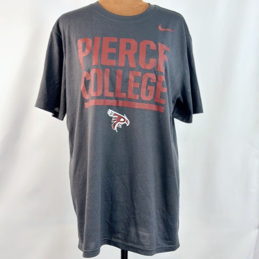 Nike Dri-FIT Pierce College Mens Large T-Shirt Gray Heathered Graphic Tee L - Picture 1 of 5